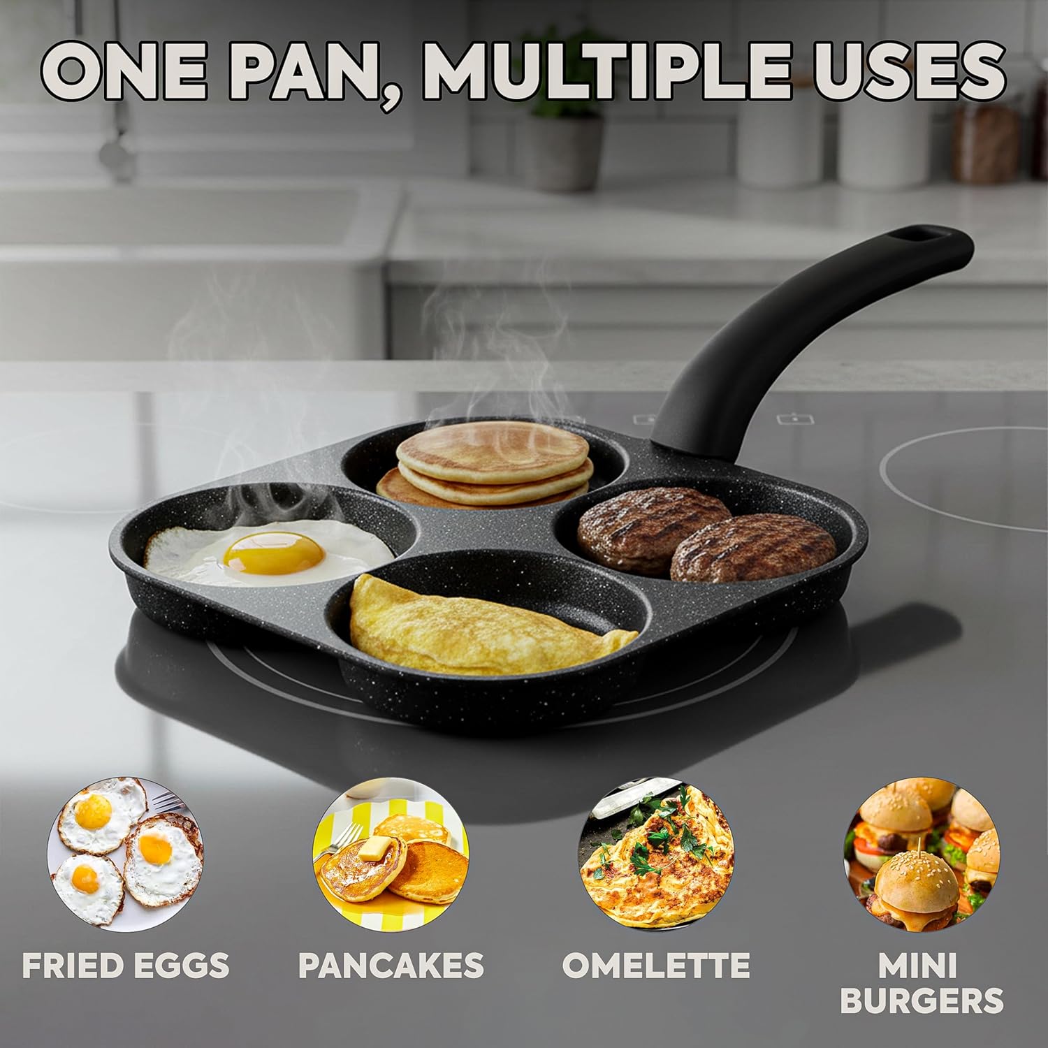 Egg Waffle Pan - Padella Antiaderente per Uova e Pancake